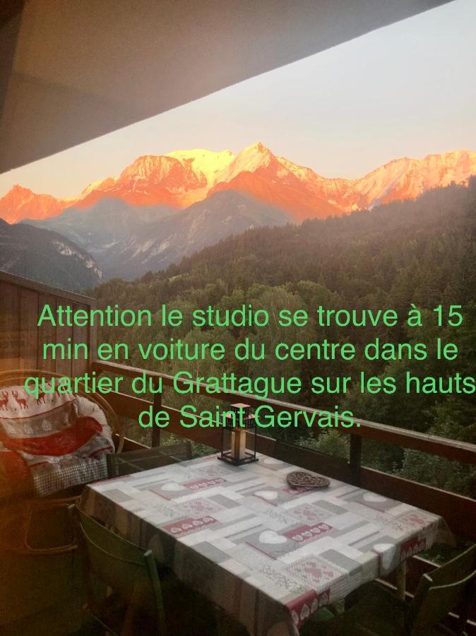 Studio Turquoise Quartier Grattague Vue Montblanc Saint-Gervais-les-Bains Zewnętrze zdjęcie